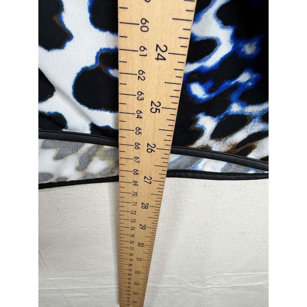 Calvin Klein Women's Leopard Print Blouse Size XL Blue - Picture 6 of 7